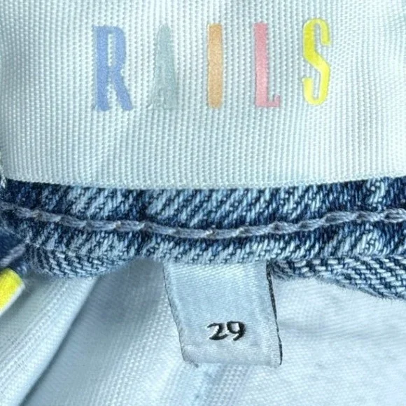 RAILS The Topanga High Rise Straight Leg Distressed Ripped Jeans Womens Size 29 - Picture 9 of 13